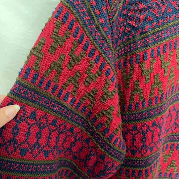 Vtg 80s Christian Dior Monsieur Mens Sweater Sz L Preppy Grandpa Geometric USA - Picture 8 of 12